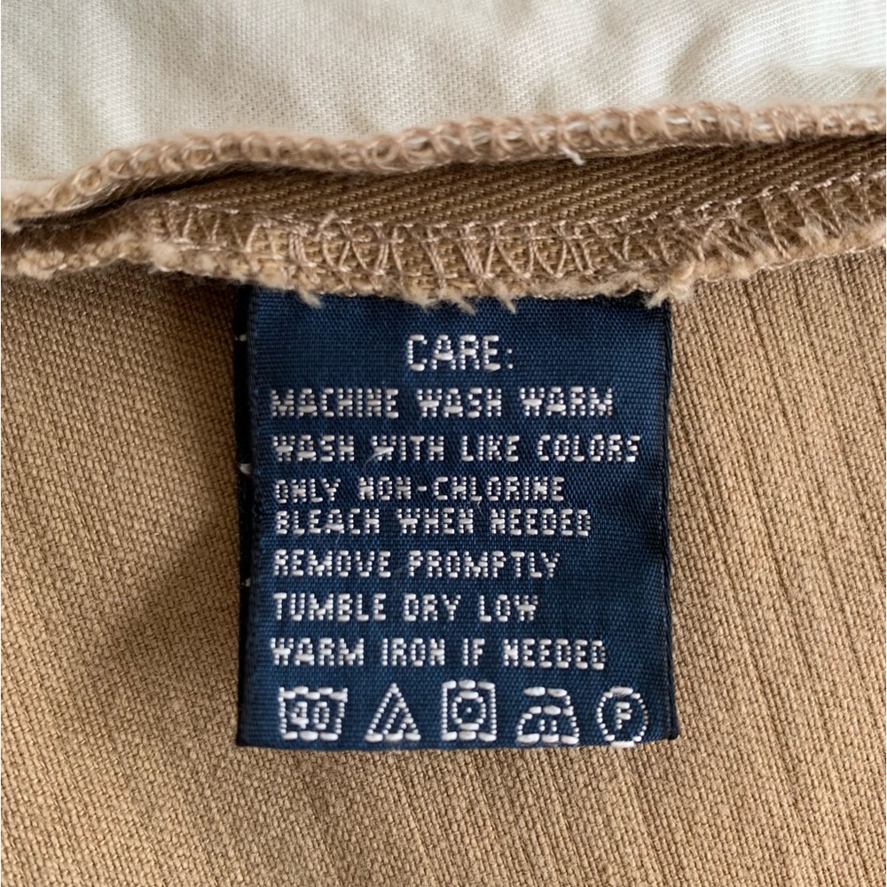Ralph Lauren Tan Button-Fly Flare-Leg Thick Canvas Khaki Pants - Picture 8 of 8